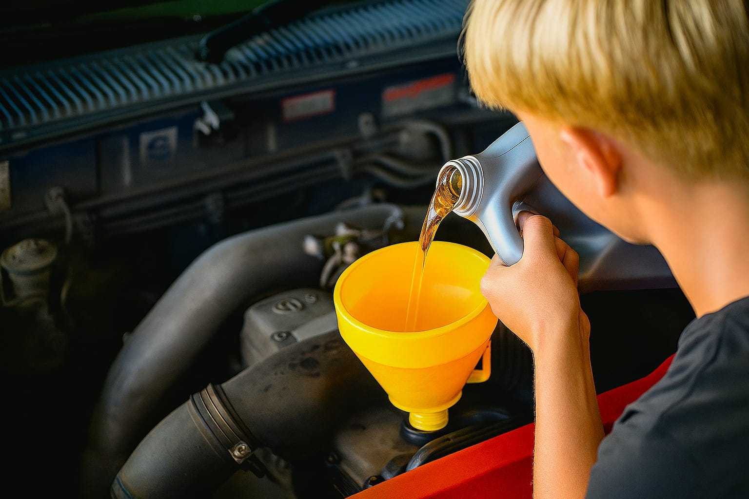 fluid exchage p2 1 person changing transmission fluid